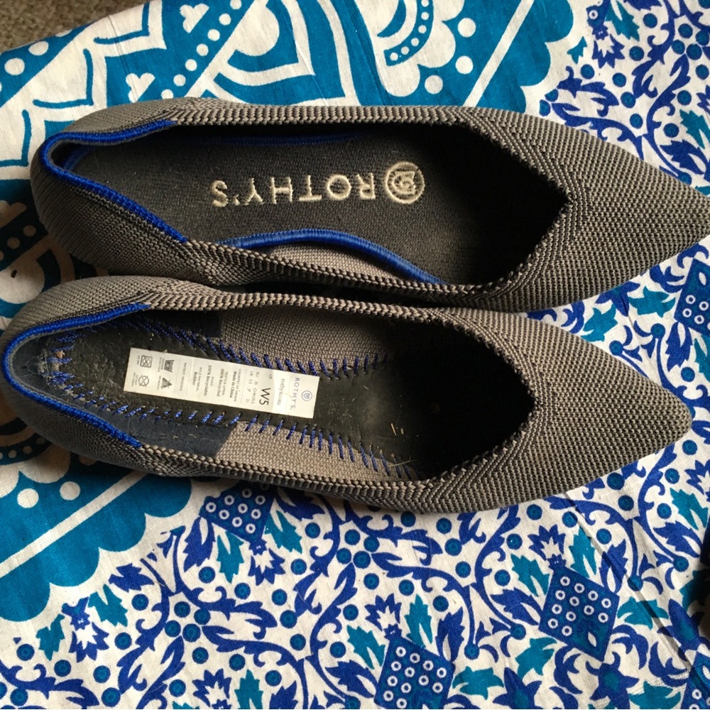 Rothy's Gray “The Point” flats.